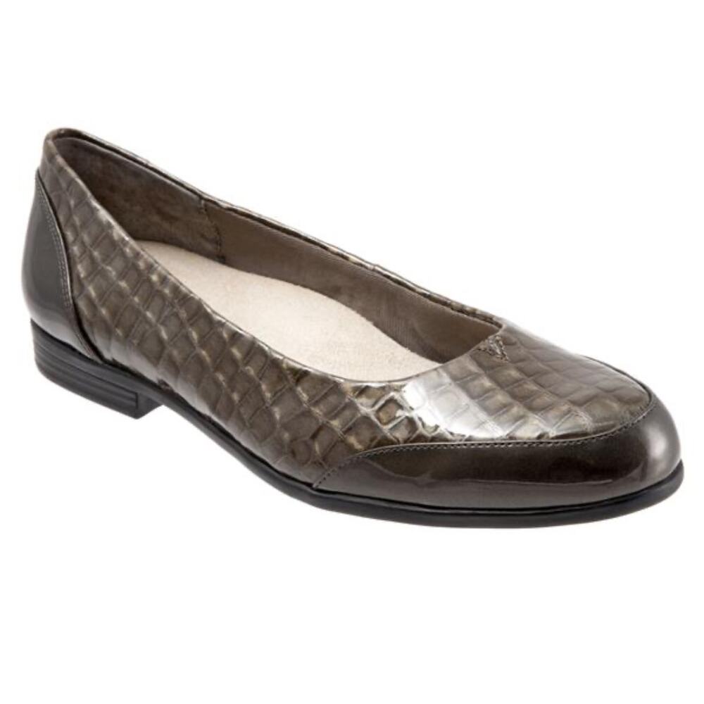 Trotters Women’s Arnello Flat Grey Crocodile Sz 6